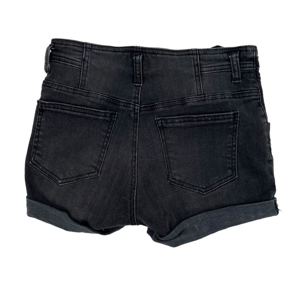 STS Blue Black Cuffed Hem High Waist Jean Shorts Size 5 Women’s - Picture 3 of 6